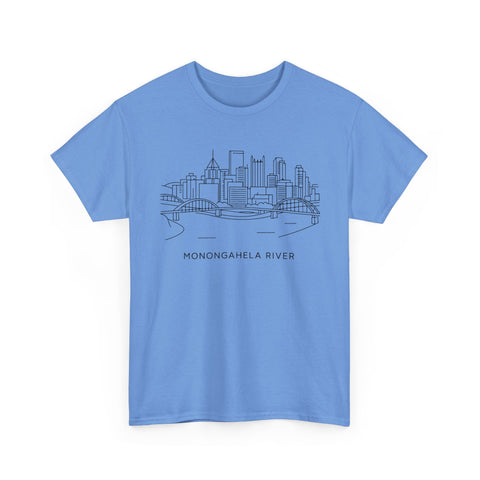 Monongahela River Skyline - Unisex Heavy Cotton Tee T-Shirt - YinzerShop