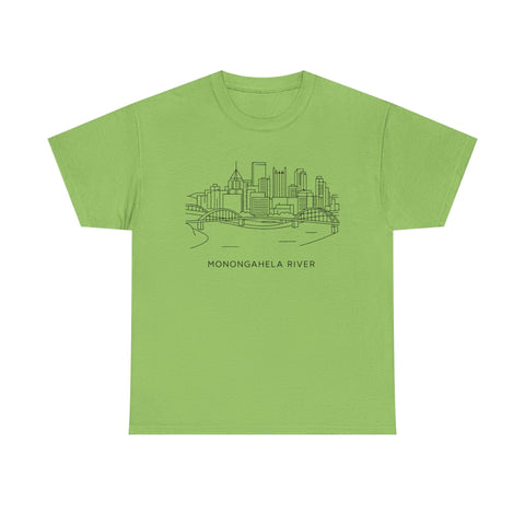 Monongahela River Skyline - Unisex Heavy Cotton Tee T-Shirt - YinzerShop