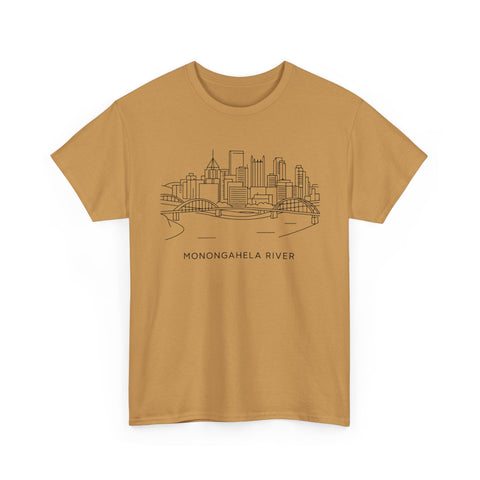 Monongahela River Skyline - Unisex Heavy Cotton Tee T-Shirt - YinzerShop