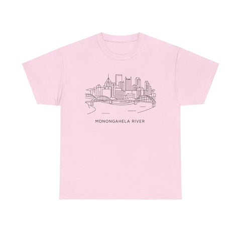 Monongahela River Skyline - Unisex Heavy Cotton Tee T-Shirt - YinzerShop