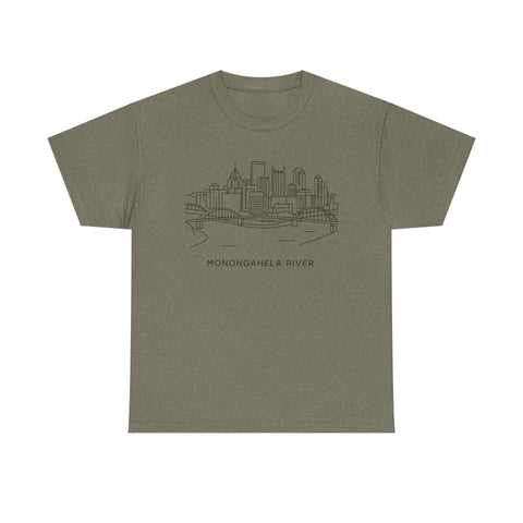 Monongahela River Skyline - Unisex Heavy Cotton Tee T-Shirt - YinzerShop