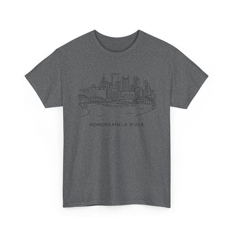 Monongahela River Skyline - Unisex Heavy Cotton Tee T-Shirt - YinzerShop