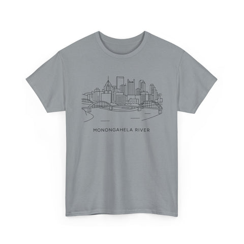 Monongahela River Skyline - Unisex Heavy Cotton Tee T-Shirt - YinzerShop