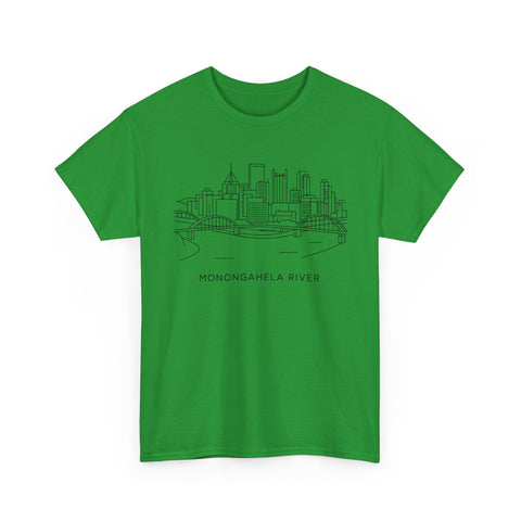 Monongahela River Skyline - Unisex Heavy Cotton Tee T-Shirt - YinzerShop