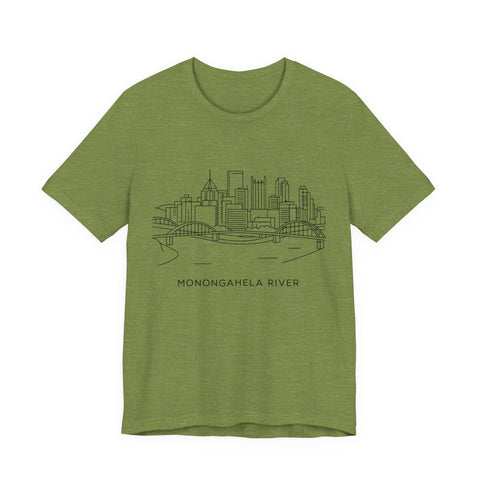 Monongahela River Skyline - Unisex Jersey Short Sleeve Tee T-Shirt - YinzerShop