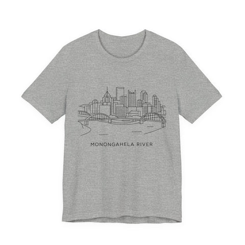 Monongahela River Skyline - Unisex Jersey Short Sleeve Tee T-Shirt - YinzerShop