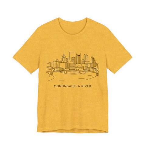 Monongahela River Skyline - Unisex Jersey Short Sleeve Tee T-Shirt - YinzerShop