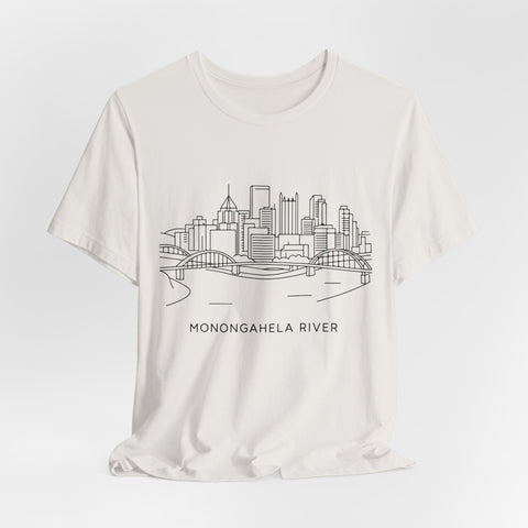 Monongahela River Skyline - Unisex Jersey Short Sleeve Tee T-Shirt - YinzerShop