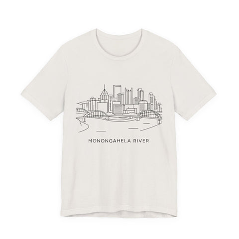 Monongahela River Skyline - Unisex Jersey Short Sleeve Tee T-Shirt - YinzerShop