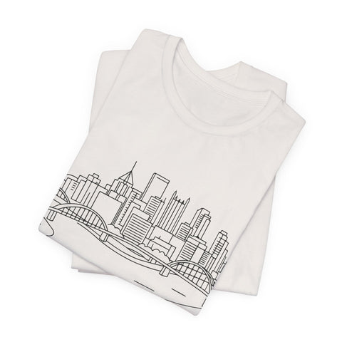 Monongahela River Skyline - Unisex Jersey Short Sleeve Tee T-Shirt - YinzerShop