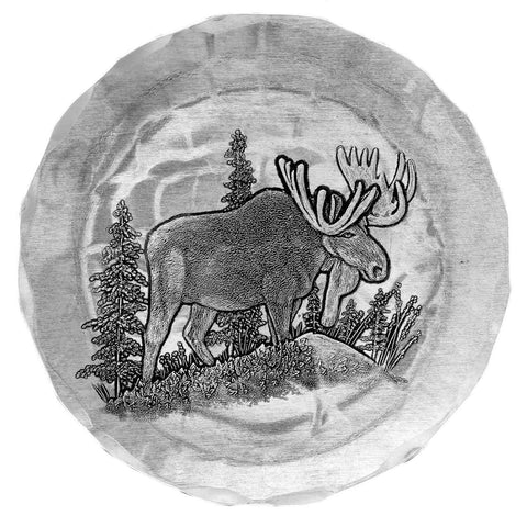 Moose Coaster - Rustic Wood Drink Coasters with Natural Finish & Caddy Holder - YinzerShop