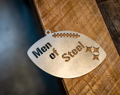 Men of Steel Football Christmas Ornament  YinzerShop   