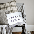 Motivational Wall Decor – Rectangular Steel Wall Art | Work Hard Be Kind Sign Wall Decor - YinzerShop