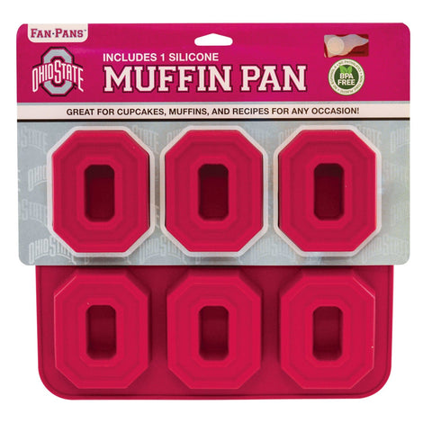Ohio State Buckeyes Muffin Pan – Officially Licensed Silicone Bakeware, Heat Resistant