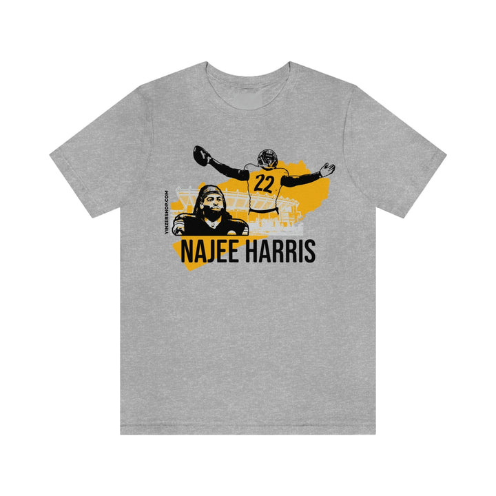 Najee Harris T-Shirt - Pittsburgh Headliner Series Short Sleeve Tee T-Shirt Printify Athletic Heather S 