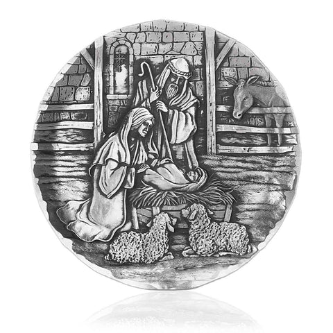Nativity Scene Coaster | Handcrafted Christmas Table Accessory by Wendell August Forge - YinzerShop