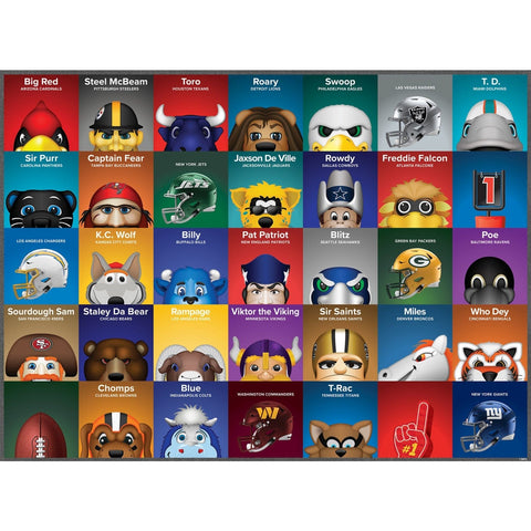NFL Mascots Puzzle - 100 Piece Jigsaw With Colorful Team Mascot Art For Kids