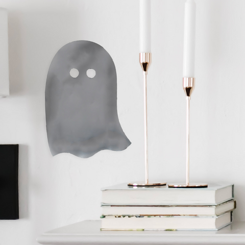 Ghost Wall Decor - Cute Steel Ghost Sign | Lightweight Halloween Decorations