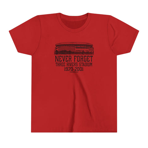 Never Forget Pittsburgh Three River Stadium - Youth Short Sleeve Tee Kids Apparel - YinzerShop