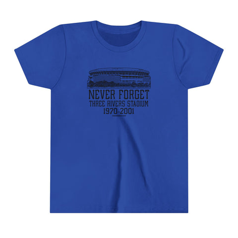 Never Forget Pittsburgh Three River Stadium - Youth Short Sleeve Tee Kids Apparel - YinzerShop