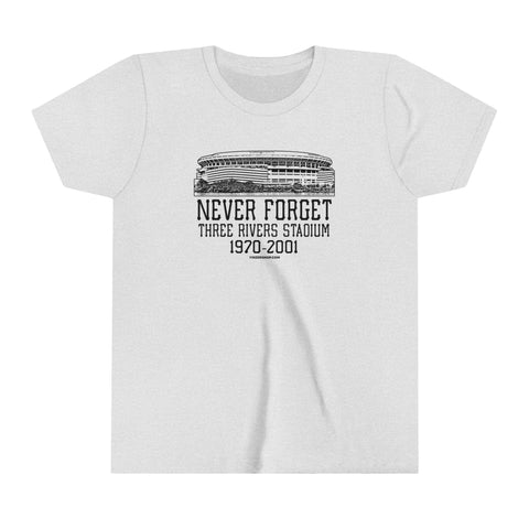 Never Forget Pittsburgh Three River Stadium - Youth Short Sleeve Tee Kids Apparel - YinzerShop