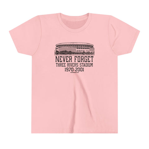 Never Forget Pittsburgh Three River Stadium - Youth Short Sleeve Tee Kids Apparel - YinzerShop