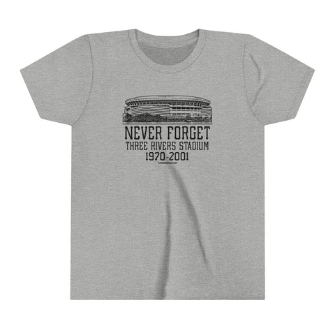 Never Forget Pittsburgh Three River Stadium - Youth Short Sleeve Tee Kids Apparel - YinzerShop