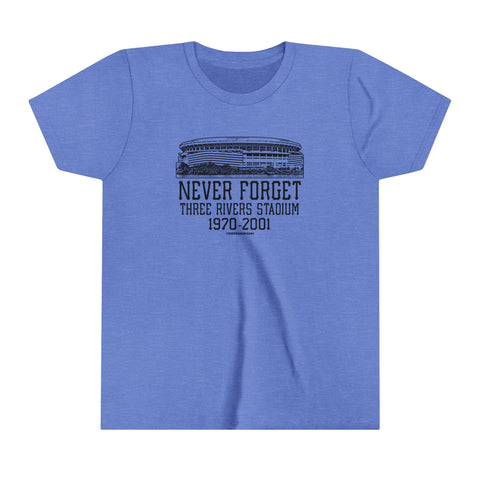 Never Forget Pittsburgh Three River Stadium - Youth Short Sleeve Tee Kids Apparel - YinzerShop