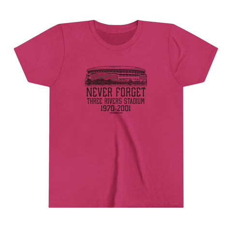 Never Forget Pittsburgh Three River Stadium - Youth Short Sleeve Tee Kids Apparel - YinzerShop