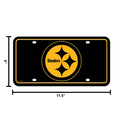 NFL Football Pittsburgh Steelers Black Metal Tag License Plate - YinzerShop