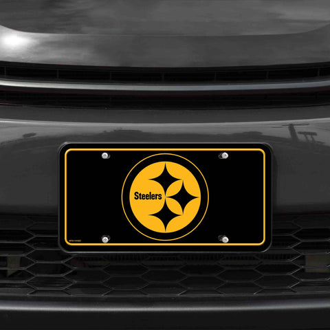 NFL Football Pittsburgh Steelers Black Metal Tag License Plate - YinzerShop