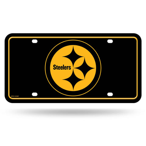 NFL Football Pittsburgh Steelers Black Metal Tag License Plate - YinzerShop