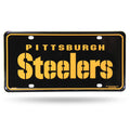 NFL Football Pittsburgh Steelers Wordmark Black Metal Tag Metal Tag - YinzerShop