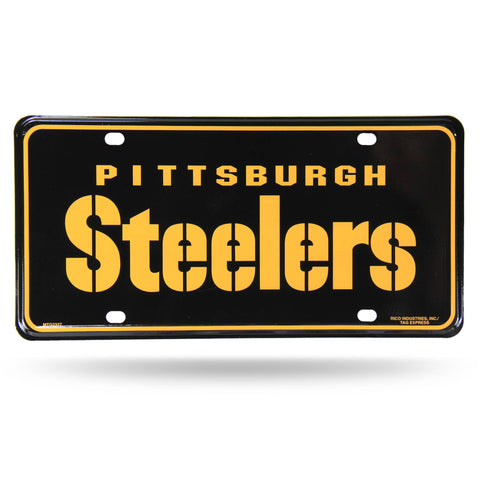 NFL Football Pittsburgh Steelers Wordmark Black Metal Tag Metal Tag - YinzerShop