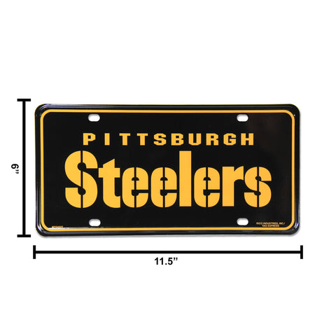 NFL Football Pittsburgh Steelers Wordmark Black Metal Tag Metal Tag - YinzerShop