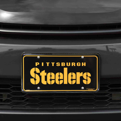 NFL Football Pittsburgh Steelers Wordmark Black Metal Tag Metal Tag - YinzerShop