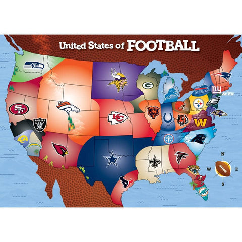 NFL Jigsaw Puzzle - 500 Piece USA NFL Team Map | Family Game Challenge 500 Piece - YinzerShop