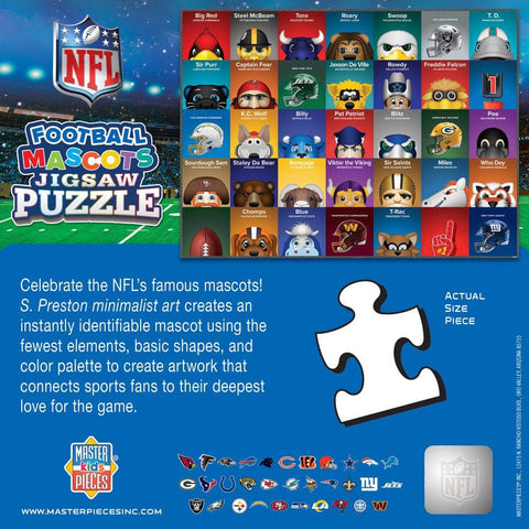 NFL Mascots Puzzle - 100 Piece Jigsaw With Colorful Team Mascot Art For Kids 100 Piece - YinzerShop