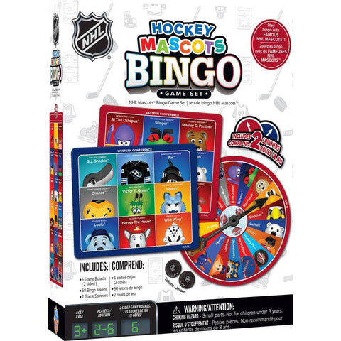 NHL Bingo Game - League Mascot Match With Double-Sided Boards & Spinner Classic Games - YinzerShop