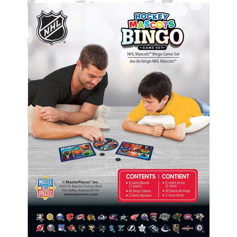 NHL Bingo Game - League Mascot Match With Double-Sided Boards & Spinner Classic Games - YinzerShop