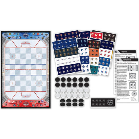 NHL Checkers Game - Official Licensed Board Game with Hockey Puck Pieces & 24 Checker Pieces Classic Games - YinzerShop