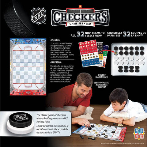 NHL Checkers Game - Official Licensed Board Game with Hockey Puck Pieces & 24 Checker Pieces Classic Games - YinzerShop