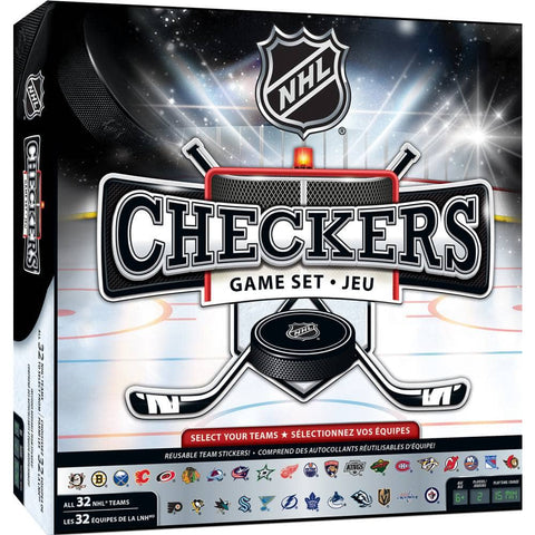 NHL Checkers Game - Official Licensed Board Game with Hockey Puck Pieces & 24 Checker Pieces Classic Games - YinzerShop