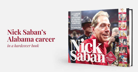 Nick Saban Book – Alabama Football Biography & National Championship Stories Hardcover POD Book - YinzerShop