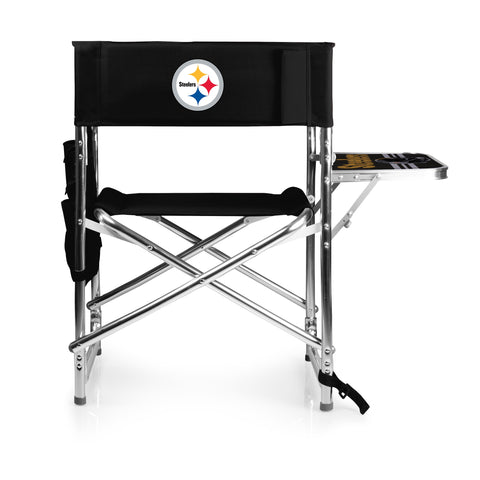 Pittsburgh Steelers Chair – Folding Sports Chair with Padded Armrest & Insulated Beverage Pockets