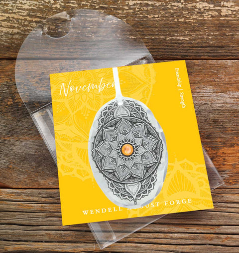 November Birthstone Ornament – Handcrafted Mandala Design with Austrian Crystal Charm - YinzerShop