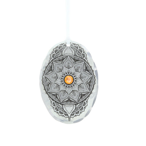 November Birthstone Ornament – Handcrafted Mandala Design with Austrian Crystal Charm - YinzerShop