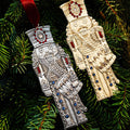 Nutcracker Prince Ornament – Handcrafted Bronze Christmas Tree Decoration with Austrian Crystals - YinzerShop