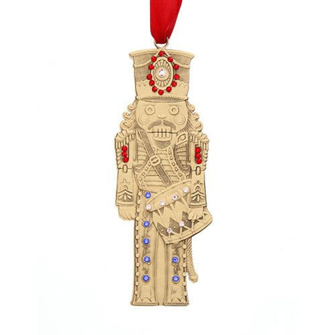 Nutcracker Prince Ornament – Handcrafted Bronze Christmas Tree Decoration with Austrian Crystals - YinzerShop