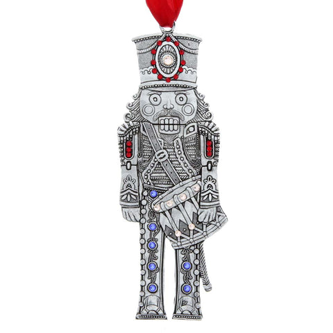 Nutcracker Prince Ornament – Handcrafted Drummer Prince with Austrian Crystals for Festive Tree Decor Ornament - YinzerShop